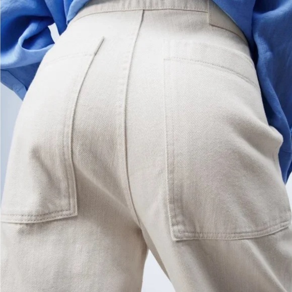 NWT Zara The Alma Wide Leg Denim in Ecru - Picture 5 of 14